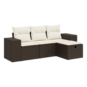 vidaXL 4 Piece Sofa Set in Brown