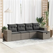 vidaXL 5 Piece Poly Rattan Medium Sofa Set in Gray