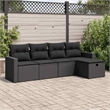 vidaXL 5 Piece Poly Rattan Sofa Set in Black