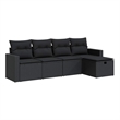 vidaXL 5 Piece Poly Rattan Sofa Set in Black