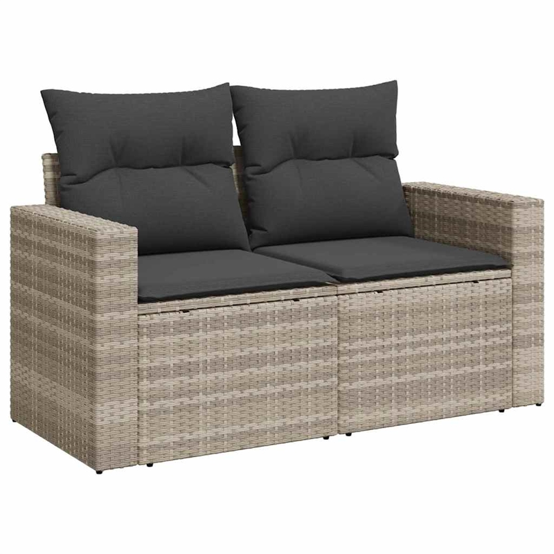 vidaXL 5 Piece Poly Rattan Sofa Set in Gray