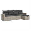vidaXL 5 Piece Poly Rattan Sofa Set in Gray