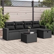 vidaXL 6 Piece Poly Rattan Sofa Set in Black