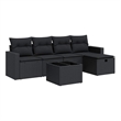 vidaXL 6 Piece Poly Rattan Sofa Set in Black