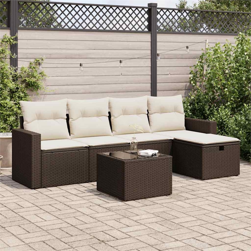 vidaXL 6 Piece Sofa Set in Brown