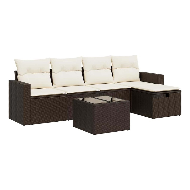 vidaXL 6 Piece Sofa Set in Brown