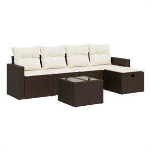 vidaXL 6 Piece Sofa Set in Brown