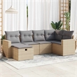vidaXL 6 Piece Steel Medium Sofa Set in Beige