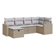 vidaXL 6 Piece Steel Medium Sofa Set in Beige