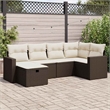vidaXL 6 Piece Sofa Set in White/Brown/Cream