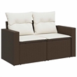 vidaXL 6 Piece Sofa Set in White/Brown/Cream