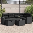 vidaXL 7 Piece Poly Rattan Sofa Set in Black