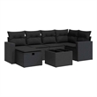 vidaXL 7 Piece Poly Rattan Sofa Set in Black