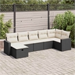 vidaXL 7 Piece Sofa Set in Black/White/Cream