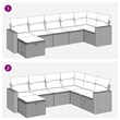 vidaXL 7 Piece Sofa Set in Black/White/Cream