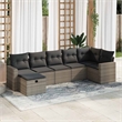 vidaXL 7 Piece Poly Rattan Sofa Set in Gray