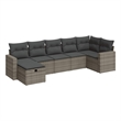 vidaXL 7 Piece Poly Rattan Sofa Set in Gray