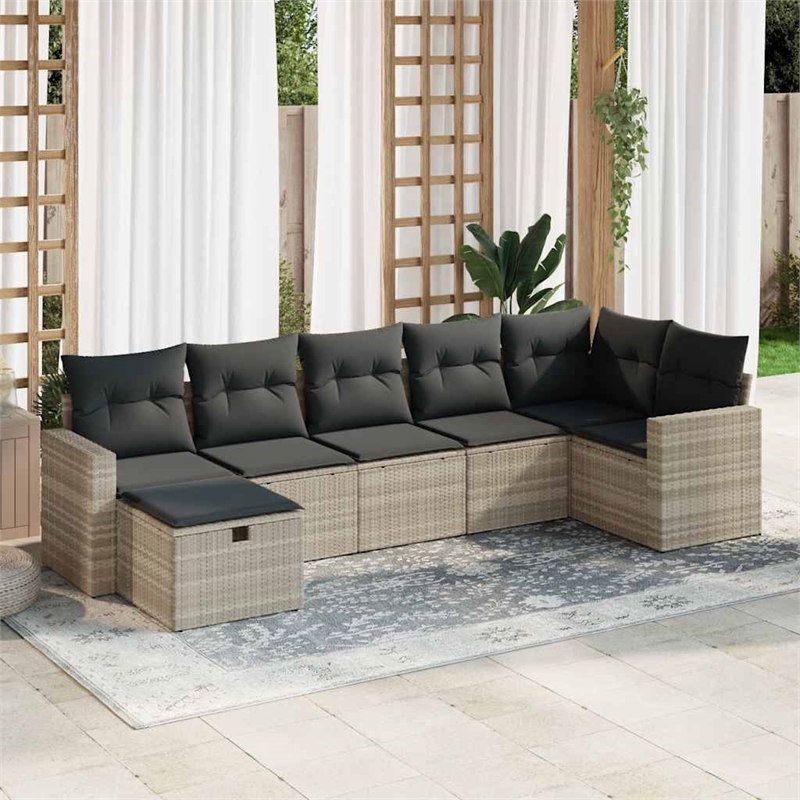 vidaXL 7 Piece Large Sofa Set in Gray