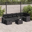 vidaXL 8 Piece Poly Rattan Sofa Set in Black