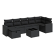 vidaXL 8 Piece Poly Rattan Sofa Set in Black