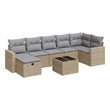 vidaXL 8 Piece Poly Rattan Sofa Set in Gray/Beige
