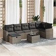 vidaXL 8 Piece Steel Small Sofa Set in Gray