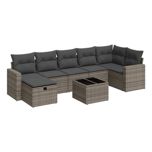 vidaXL 8 Piece Steel Small Sofa Set in Gray