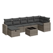vidaXL 8 Piece Steel Small Sofa Set in Gray