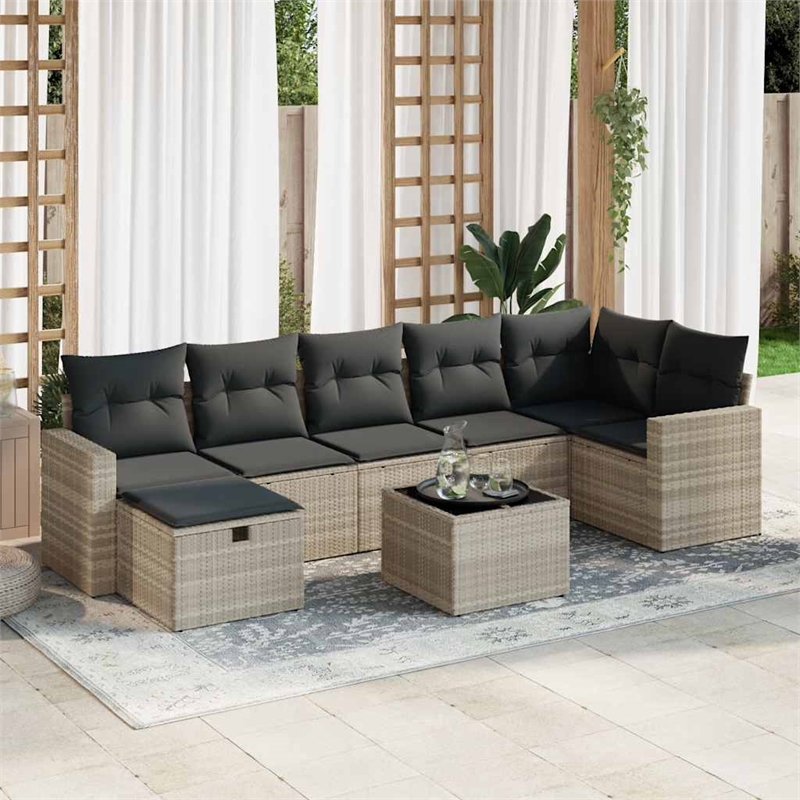 vidaXL Steel Sofa Set in Gray