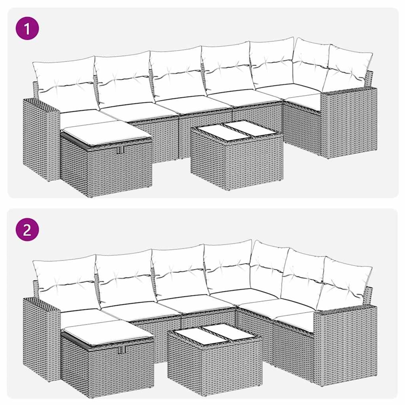 vidaXL Steel Sofa Set in Gray
