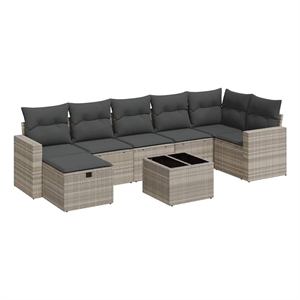 vidaXL Steel Sofa Set in Gray