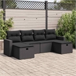 vidaXL 6 Piece Steel Sofa Set in Black