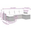 vidaXL 6 Piece Steel Sofa Set in Black