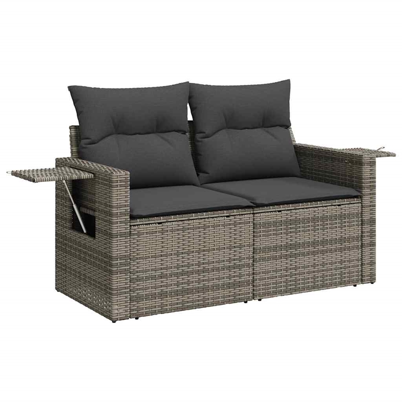 vidaXL 5 Piece Poly Rattan Sofa Set in Gray