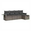 vidaXL 5 Piece Poly Rattan Sofa Set in Gray