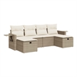 vidaXL 6 Piece Poly Rattan Sofa Set in Beige