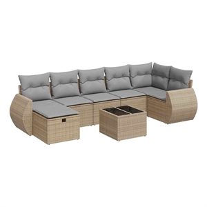 vidaXL 8 Piece Sofa Set in Beige