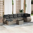 vidaXL 8 Piece Poly Rattan Sofa Set in Gray