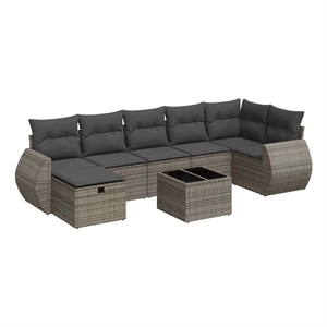 vidaXL 8 Piece Poly Rattan Sofa Set in Gray