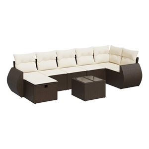vidaXL 8 Piece Sofa Set in Brown