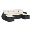 vidaXL 6 Piece Poly Rattan Sofa Set in Black