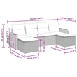 vidaXL 6 Piece Steel Sofa Set in Black/Blue