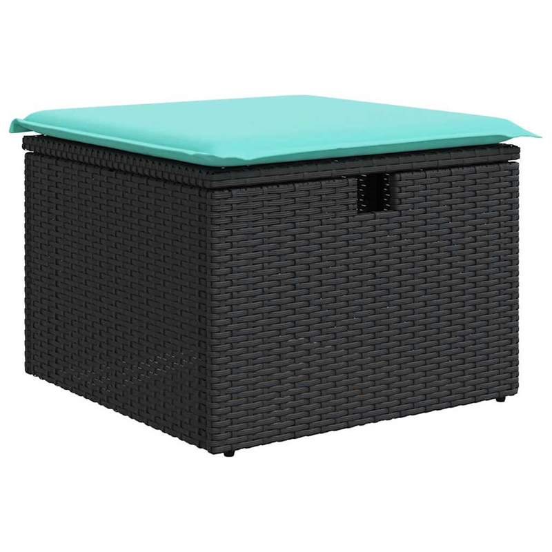 vidaXL 6 Piece Steel Sofa Set in Black/Blue