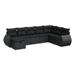 vidaXL 8 Piece Poly Rattan Large Sofa Set in Black