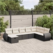 vidaXL 8 Piece Sofa Set in Black/White/Cream