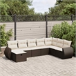 vidaXL 8 Piece Steel Sofa Set in Brown