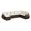 vidaXL 8 Piece Steel Sofa Set in Brown