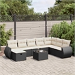 vidaXL 9 Piece Steel Sofa Set in Black