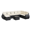 vidaXL 9 Piece Steel Sofa Set in Black