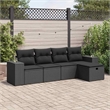 vidaXL 5 Piece Poly Rattan Sofa Set in Black